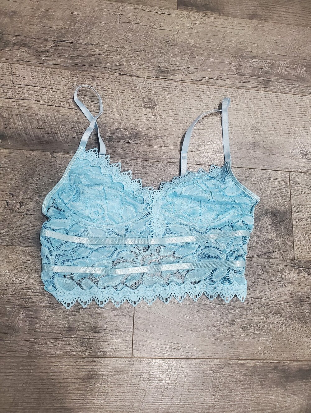 Light Blue Lace Lingerie Corset Top